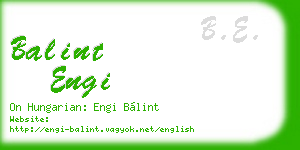 balint engi business card